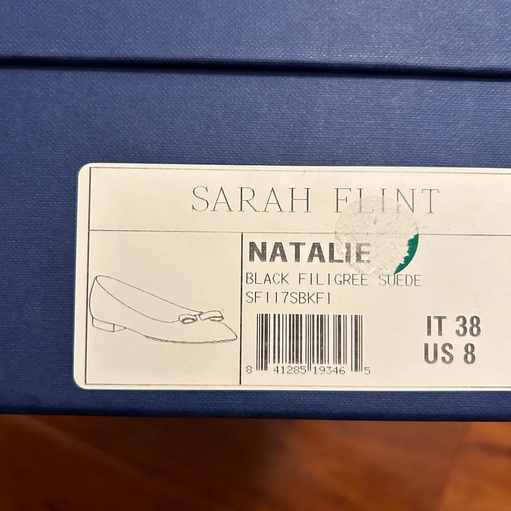 Sarah Flint Black Flats with Gold Detailing - Picture 8 of 9